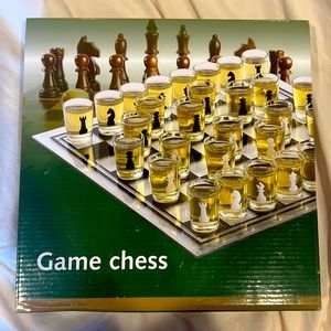 Game chess with shots glasses